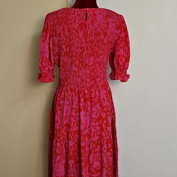 Pink and Red Short Sleeve Maxi Dress Size Extra Large - Picture 4 of 8